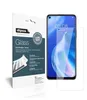 A product package for a screen protector is shown next to a smartphone displaying the screen protector. The packaging has product information and branding. Podgląd zdjęcia produktu