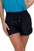 Damen Shorts Jogginghose Shorts Schwarz Gebunden Bequem Produktbild-Vorschau 2
