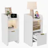 REMZETTA, juego de 2 mesitas de noche con iluminación LED, Vista previa de la imagen del producto 1