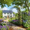 Relaxdays Rosenbogen mit Tür, Metall, Torbogen Garten, Produktbild-Vorschau 2