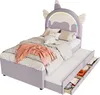 Letto per bambini 90 x 200 cm con testiera a forma di Anteprima dell’immagine prodotto 5