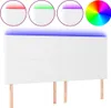 vidaXL LED Kopfteil Weiß 180x5x118/128 cm Kunstleder Produktbild-Vorschau 1