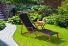 Liegestuhl schwarz Sonnenliege Gartenliege Holz Deckchair Produktbild-Vorschau 2