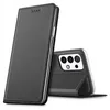 A black flip case for a Samsung Galaxy A72 phone is shown, with the phone partially inserted into the case. Anteprima dell’immagine prodotto