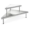 A two-tiered corner shelf made of stainless steel, shown on a white background. Produktbild-Vorschau