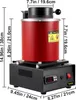 A red and black electric melting furnace with measurement labels. Anteprima dell’immagine prodotto