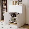 Ausziehbarer Klappschreibtisch im Schrankformat, weiß, Produktbild-Vorschau 4