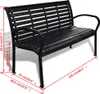 vidaXL Gartenbank 125 cm Stahl und WPC Schwarz Produktbild-Vorschau 6