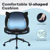 An office chair with cat ears, highlighting its U-shaped cushion and anti-cat scratch feature. Voir les images du produit
