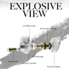 An exploded view diagram of in-ear headphones, showing their internal components. Produktbild-Vorschau
