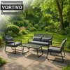 VORTIVO Gartenmöbel Set 4-tlg. für 4 Pers. – Lounge mit 2 Produktbild-Vorschau 1