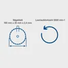 Diagrams showing the specifications of a saw blade and its rotation speed. Produktbild-Vorschau