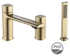 Laveo | Tores badkraan - 3-gaats - Geborsteld goud - Productafbeelding-voorbeeld 3