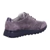 A side view of a gray suede sneaker with a snake-print accent. Produktbild-Vorschau