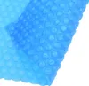 A close-up view of a blue pool cover with a bubble texture. Produktbild-Vorschau