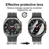 A split image showing a damaged smartwatch screen on the left and a protected smartwatch screen on the right, with text indicating the product's protective qualities. Náhled obrázku produktu