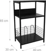 Stůl na gramofon Relaxdays, 3 police, přepážky, rozměry: 65 Náhled obrázku produktu 4