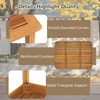 Collage of images highlighting features of a wooden garden table. Produktbild-Vorschau