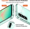 Close-up shots of a clear phone case highlighting its protective features for the camera and screen. Produktbild-Vorschau
