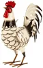 Hahn weiß Metallfigur groß 41cm Tierfigur Bauernhof Haus Produktbild-Vorschau 2
