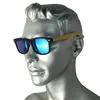 Retro Sonnenbrille Polarisiert Blau Verspiegelt Echte Holz Produktbild-Vorschau 2
