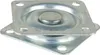 A close-up, studio shot of a metal swivel plate for a caster wheel. Produktbild-Vorschau