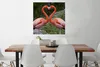 MuchoWow® Poster Zwei Flamingos bilden ein Herz 75x75 cm - Produktbild-Vorschau 2