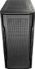 A front view of a black computer tower case. Produktbild-Vorschau