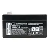 A black battery with labels and symbols. Produktbild-Vorschau