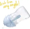 A baby bottle with a straw is shown tilted on a white background. Náhled obrázku produktu