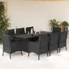 9-tlg. Garten-Essgruppe mit Kissen Schwarz Poly Rattan Produktbild-Vorschau 2