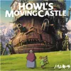 A scene from the animated movie Howl's Moving Castle, featuring the titular castle and two characters in a grassy field. Anteprima dell’immagine prodotto
