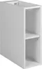 A white bathroom shelf unit with two open compartments. Voir les images du produit