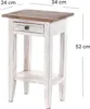A white and brown wooden side table with a drawer and a shelf. Náhled obrázku produktu