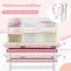 Bureau enfant réglable avec plateau inclinable, étagères et Voir les images du produit 4