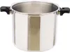 A stainless steel pressure cooker pot with black handles is shown against a white background. Podgląd zdjęcia produktu