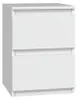 Topeshop M2 BIEL, Nočný stolík, Biela, 2 zásuvka/zásuviek, Náhľad obrázku produktu 8