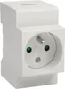 A white modular socket module with a European-style plug socket. Náhled obrázku produktu