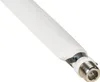 A close-up of a white flat SAT window feedthrough with F-connectors. Produktbild-Vorschau