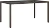 vidaXL Záhradný stôl 150x90x75 cm Tvrdené sklo Poly ratan Náhľad obrázku produktu 1