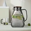 ecooe Glaskaraffe 1.8L Wasserkaraffe mit Deckel Schwarz Produktbild-Vorschau 5