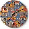 Wanduhr - Rund - Glasuhr - Stadt Haus Straße - 40x40cm - Produktbild-Vorschau 1