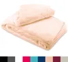 Fleece Kuscheldecke 220x240 cm Flauschiges Polyester Beige Produktbild-Vorschau 1
