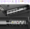 Close-up view of the rear ports of a television, showing various connection types. Produktbild-Vorschau