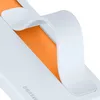 A close-up view of a white phone case with an orange interior, showing a flexible grip element peeling back. Produktbild-Vorschau