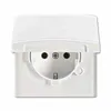 A white electrical socket with a flip-up cover. Anteprima dell’immagine prodotto