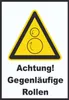 Achtung Gegenläufige Rollen A4 Rückseite selbstklebend Produktbild-Vorschau 1