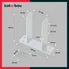 A diagram of a metal post anchor with dimensions and screws. Anteprima dell’immagine prodotto