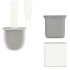 Toiletborstel, losstaand/wandmodel, siliconen, compact, wit Productafbeelding-voorbeeld 8