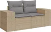 9-tlg. Garten-Sofagarnitur mit Kissen Beige Poly Rattan Produktbild-Vorschau 5